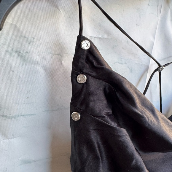 Dion Lee Rivet Detail Cowl Neck Satin Dress Black Size 2 - Picture 11 of 16